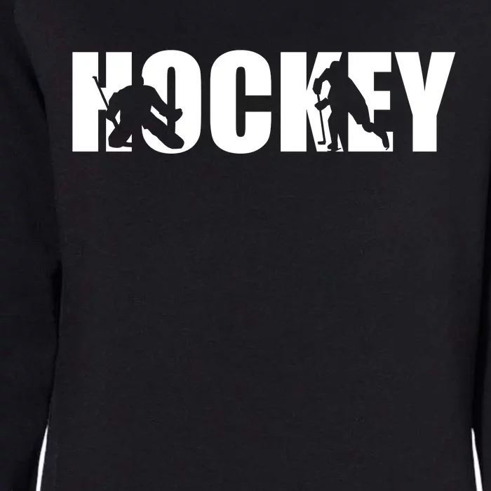 Hockey Word With Cut Out Silhouettes Womens California Wash Sweatshirt