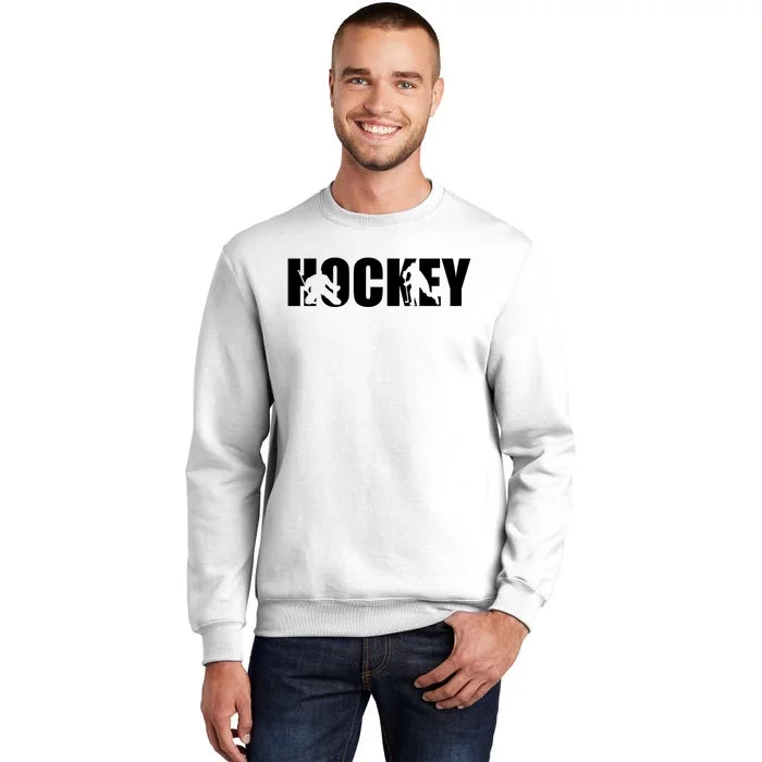 Hockey Word With Cut Out Silhouettes Sweatshirt