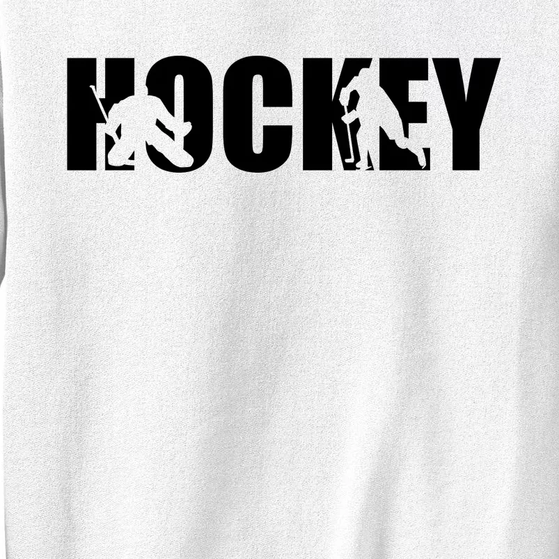 Hockey Word With Cut Out Silhouettes Sweatshirt