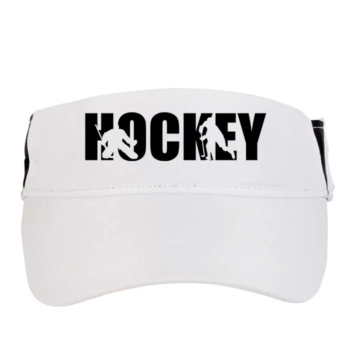 Hockey Word With Cut Out Silhouettes Adult Drive Performance Visor