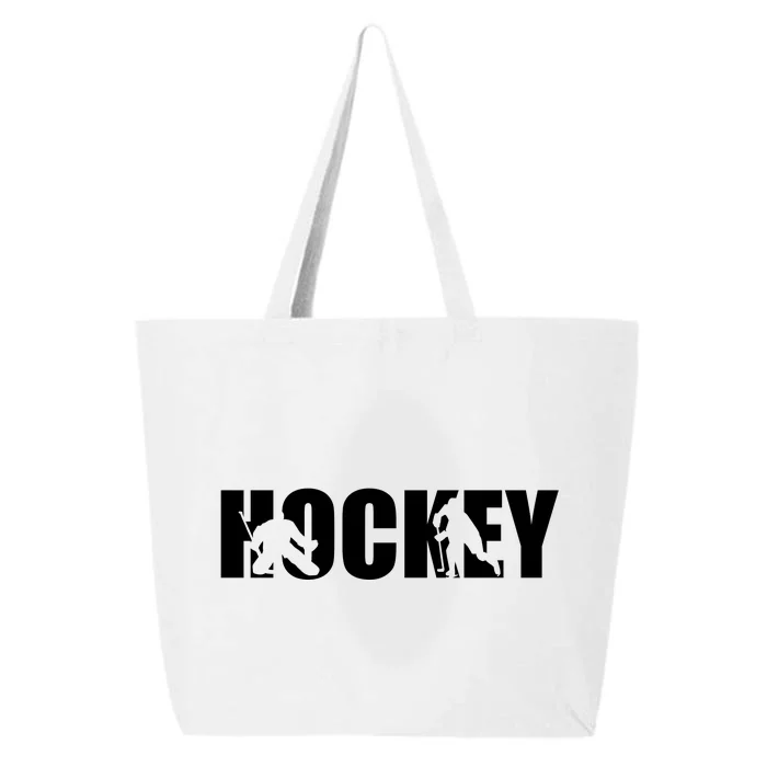 Hockey Word With Cut Out Silhouettes 25L Jumbo Tote