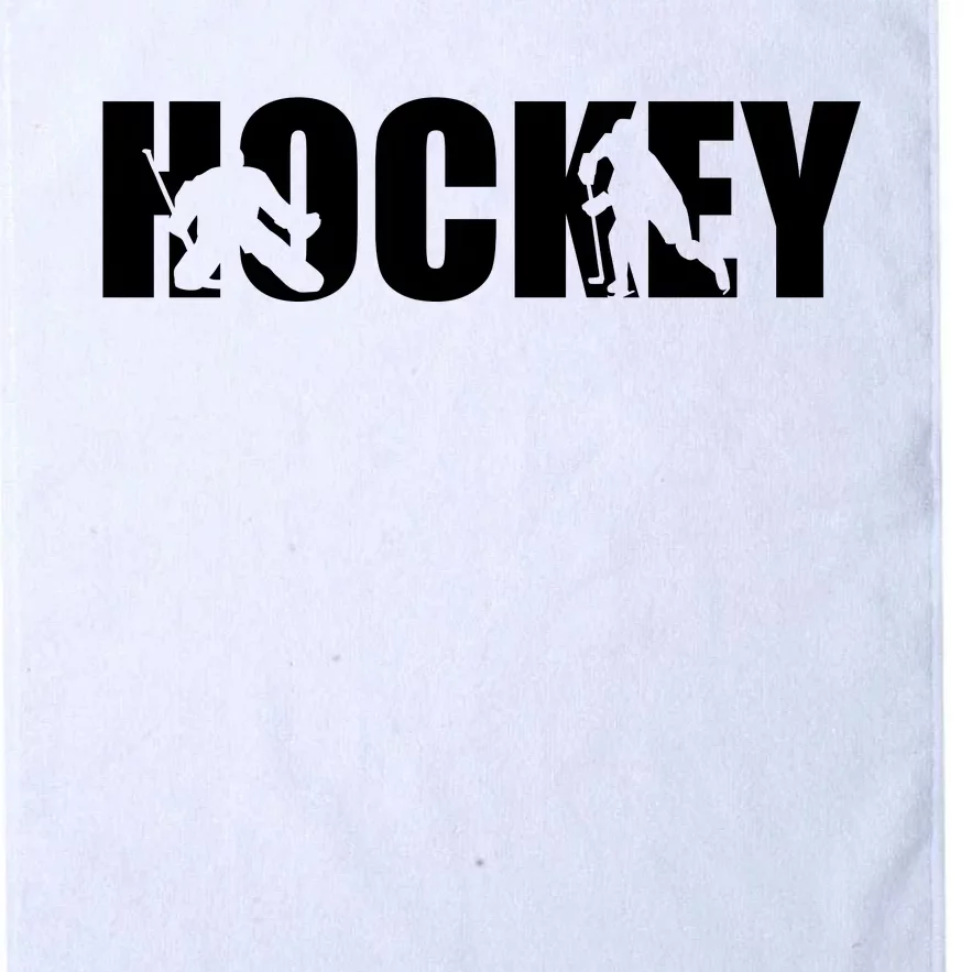 Hockey Word With Cut Out Silhouettes Platinum Collection Golf Towel