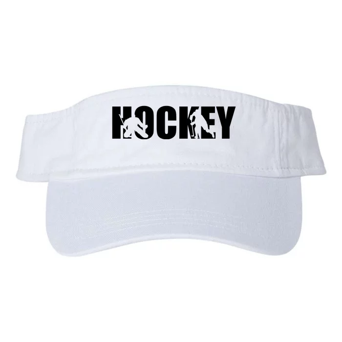 Hockey Word With Cut Out Silhouettes Valucap Bio-Washed Visor