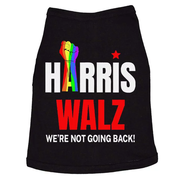 Harris Waltz We Are Not Going Back Lgbt Kamala Harris 2024 Doggie Tank