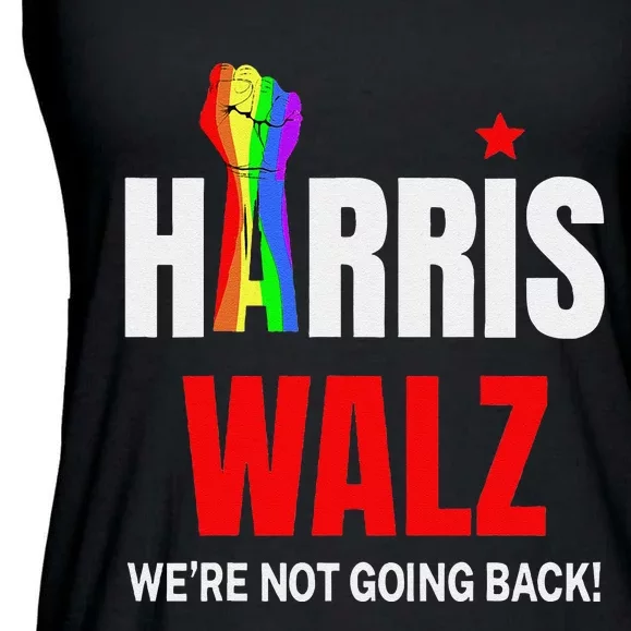 Harris Waltz We Are Not Going Back Lgbt Kamala Harris 2024 Ladies Essential Flowy Tank