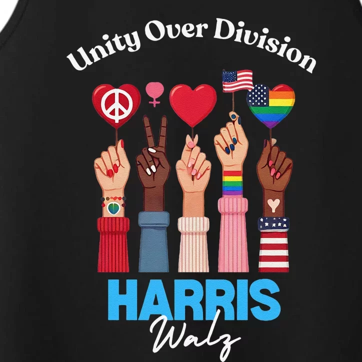 Harris Walz Waltz 2024 Unity Over Division Gift Performance Tank