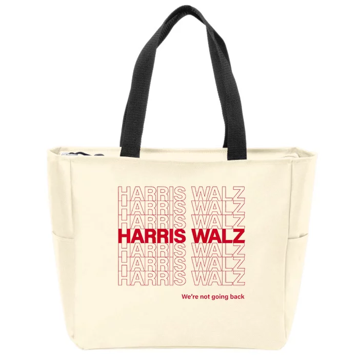 Harris & Walz WeRe Not Going Back Zip Tote Bag