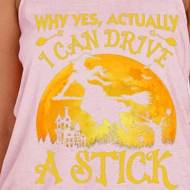 Halloween Why Yes Actually I Can Drive A Stick Women's Knotted Racerback Tank