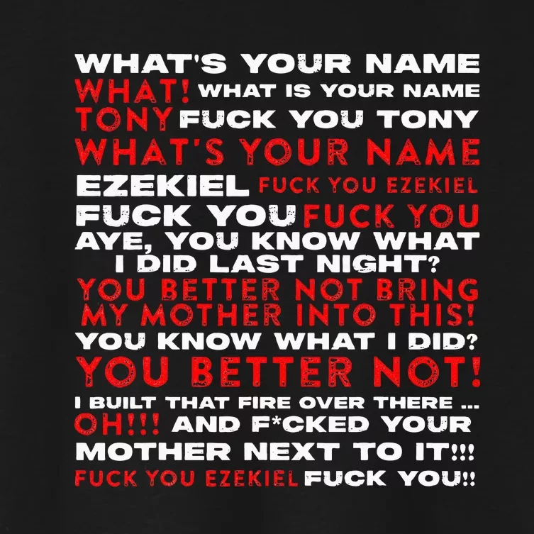 Hey What's Your Name Tony And Ezekiel Funny Women's Crop Top Tee