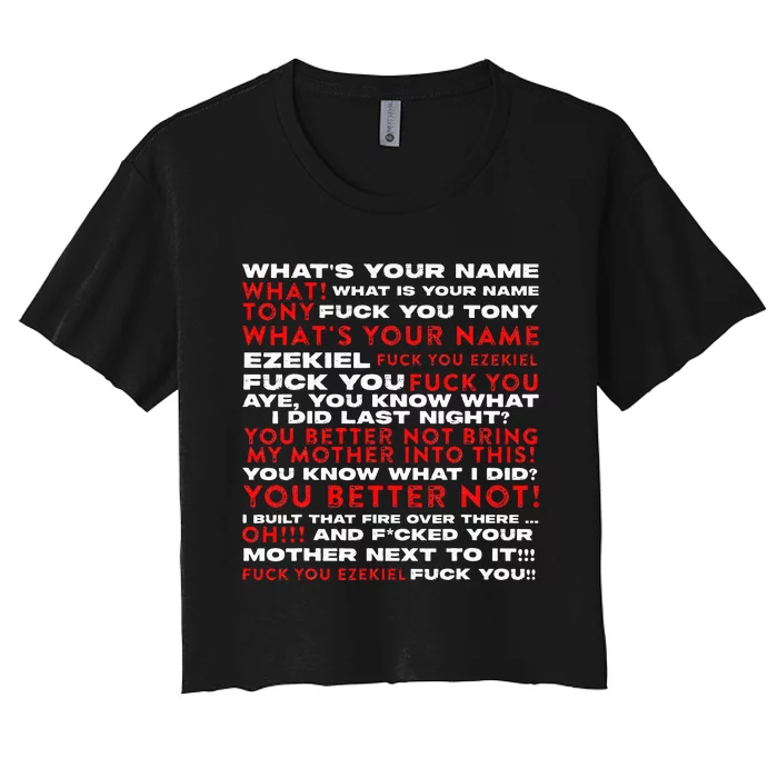 Hey What's Your Name Tony And Ezekiel Funny Women's Crop Top Tee