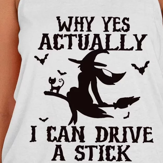 Halloween Why Yes Actually I Can Drive A Stick Funny Halloween Women's Knotted Racerback Tank