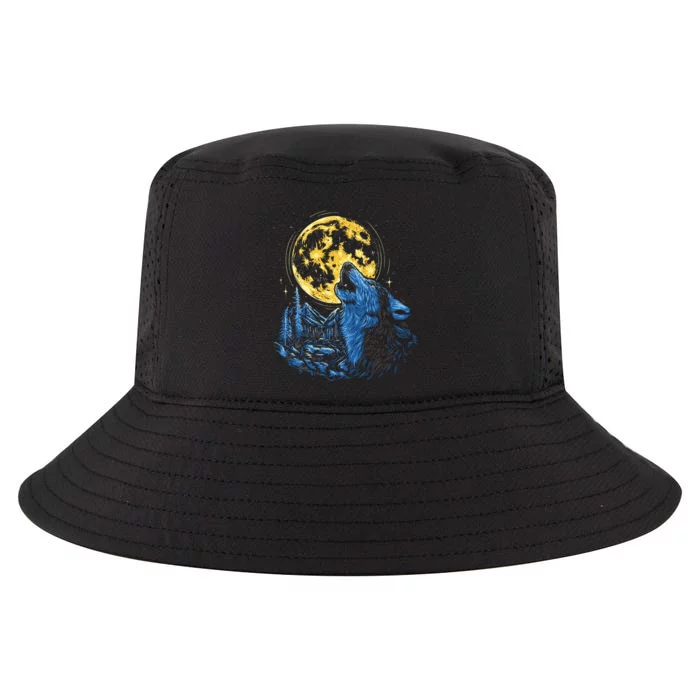 Howling Wolf Yellow Moon Cool Comfort Performance Bucket Hat