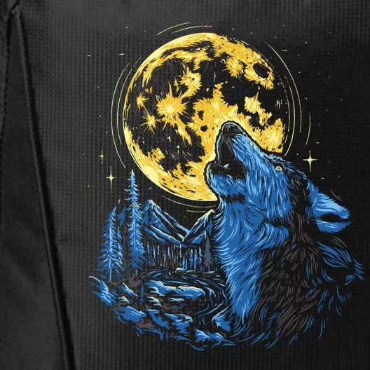 Howling Wolf Yellow Moon City Backpack