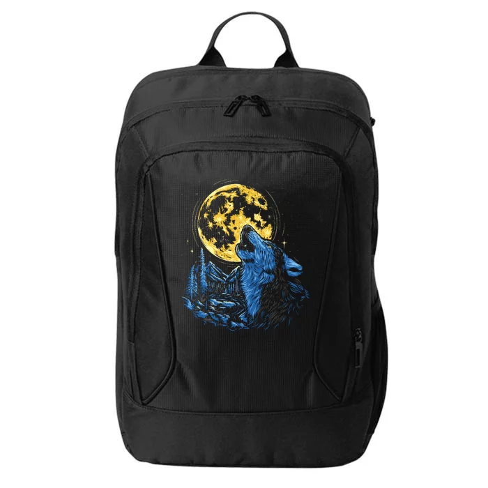 Howling Wolf Yellow Moon City Backpack