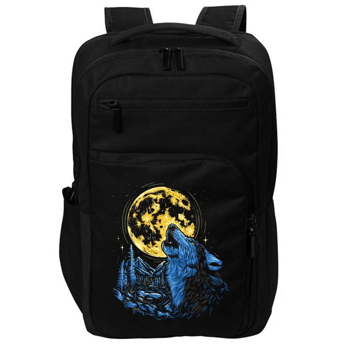 Howling Wolf Yellow Moon Impact Tech Backpack