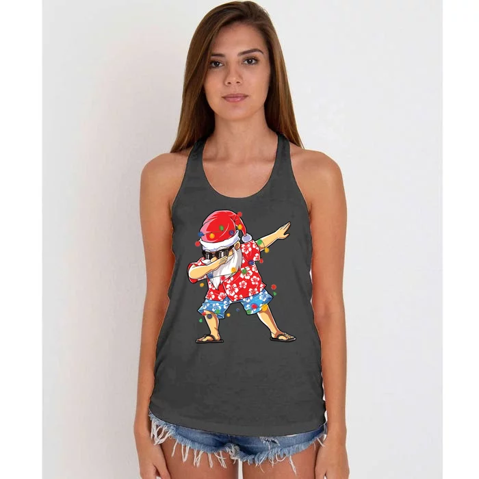 Hawaiian Xmas Dab Women's Knotted Racerback Tank