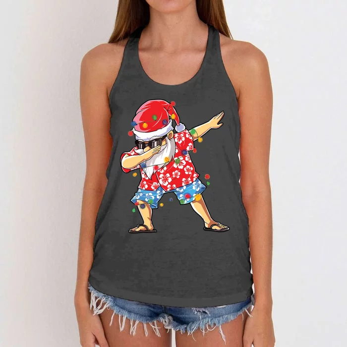 Hawaiian Xmas Dab Women's Knotted Racerback Tank