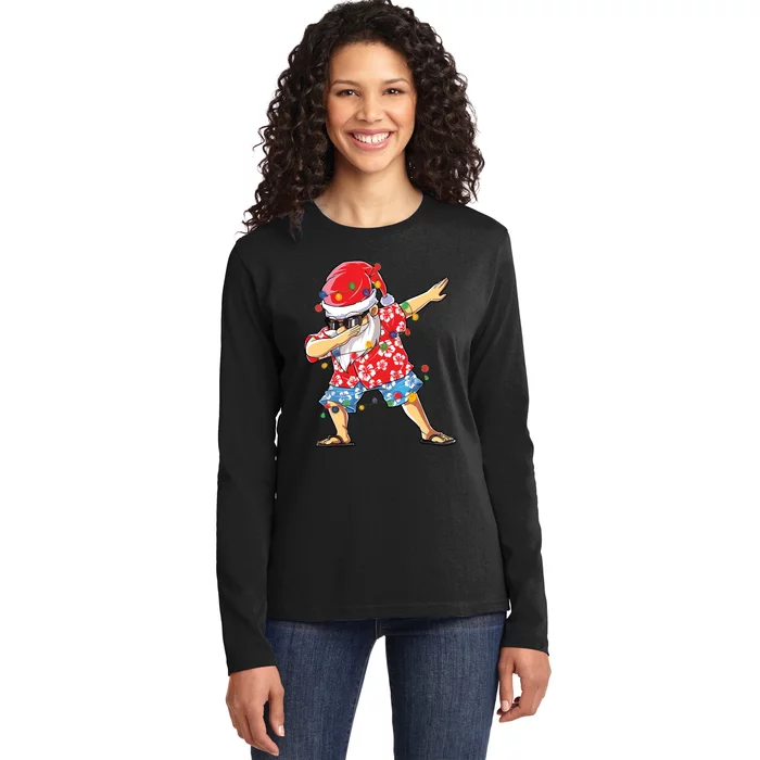 Hawaiian Xmas Dab Ladies Long Sleeve Shirt