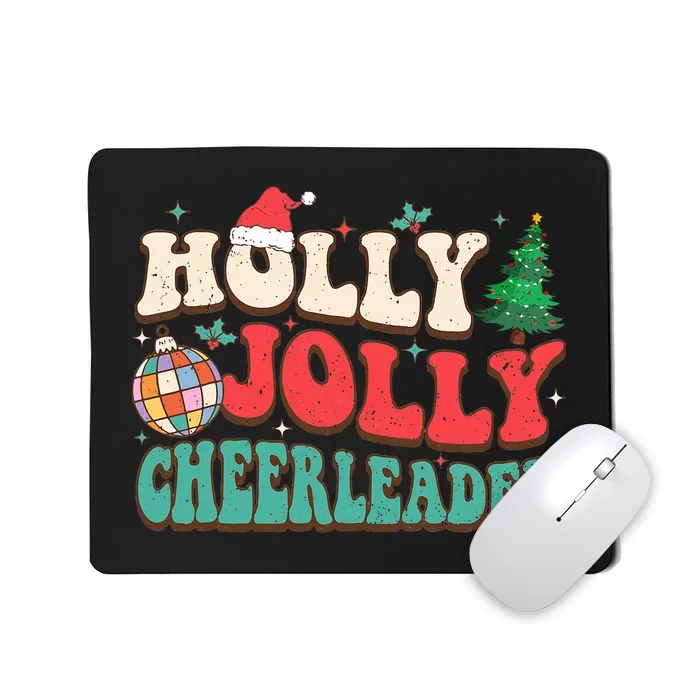 Holly Xmas Jolly Funny Christmas Cheerleader Disco Balls Mousepad