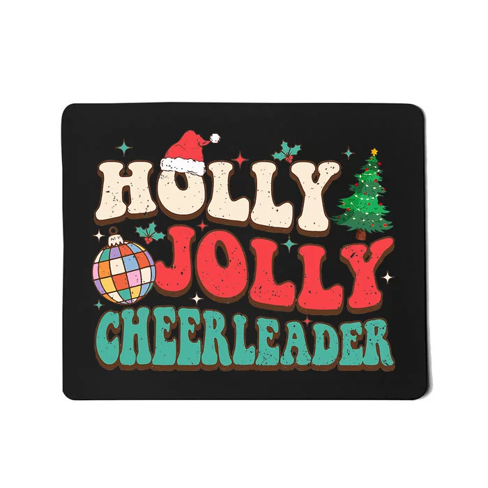 Holly Xmas Jolly Funny Christmas Cheerleader Disco Balls Mousepad