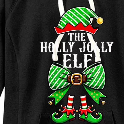 Holly Xmas Jolly Elf Coquette Bow Christmas Family Matching Women's Fleece Hoodie