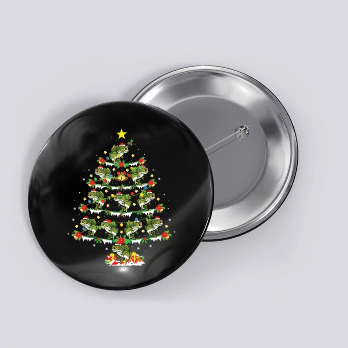 Holiday Xmas Lighting Santa Bass Fish Christmas Tree Button