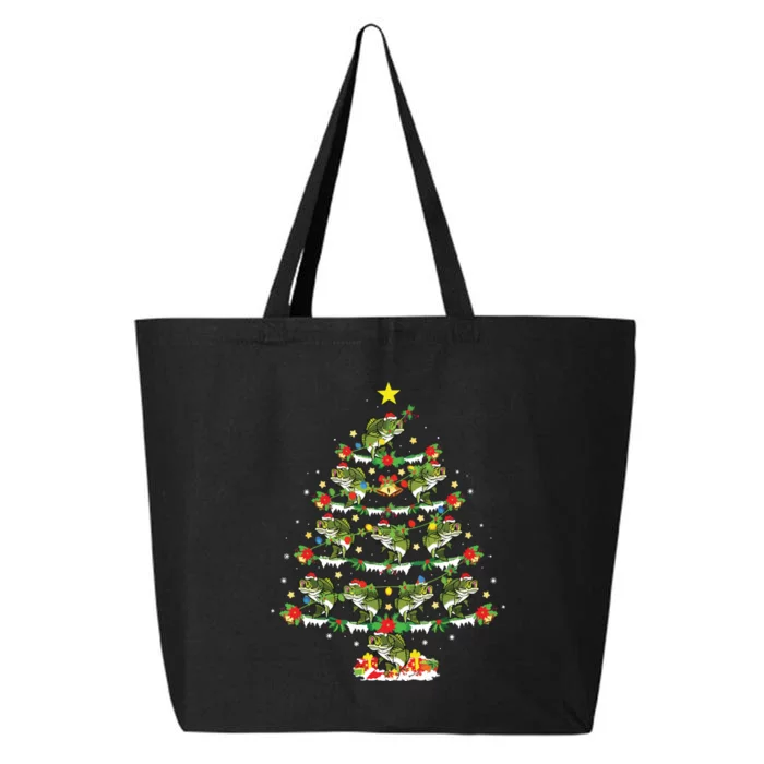 Holiday Xmas Lighting Santa Bass Fish Christmas Tree 25L Jumbo Tote