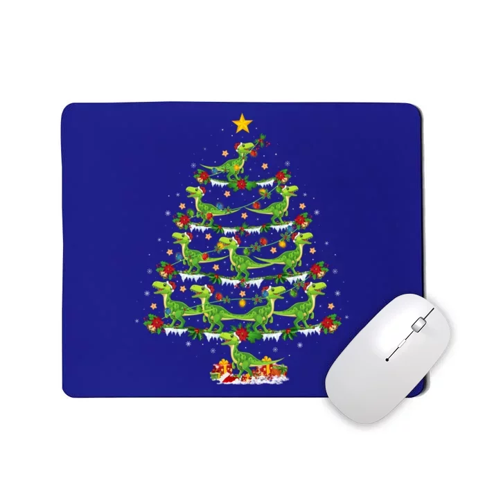 Holiday Xmas Lighting Santa Velociraptors Christmas Tree Gift Mousepad