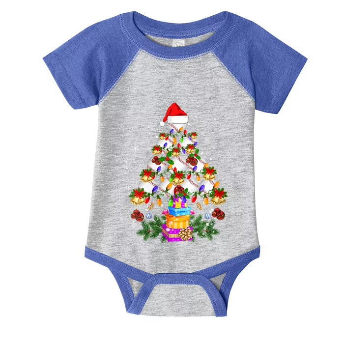 Holiday Xmas Lighting Santa Baseball Christmas Tree Pajamas Gift Infant Baby Jersey Bodysuit