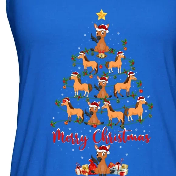 Horse Xmas Lighting Santa Horse Christmas Tree Gift Ladies Essential Flowy Tank