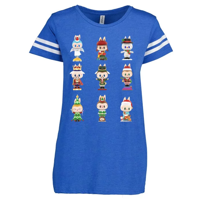 Happy Xmas Labubu Lover Cute Labubu The Monsters Christmas Enza Ladies Jersey Football T-Shirt