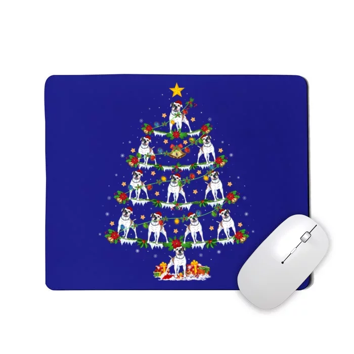 Holiday Xmas Lighting Santa American Bulldog Christmas Tree Cute Gift Mousepad