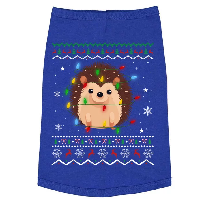 Hedgehog Xmas Lighting Ugly Style Hedgehog Christmas Gift Doggie Tank