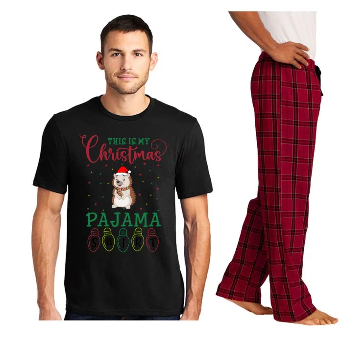 Hedgehog Xmas Light Funny This Is My Christmas Pajama Gift Pajama Set