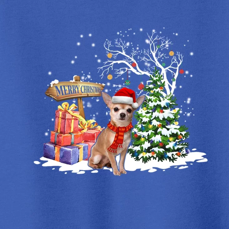 Holiday Xmas Light Santa Chihuahua Dog Christmas Tree Great Gift Toddler T-Shirt