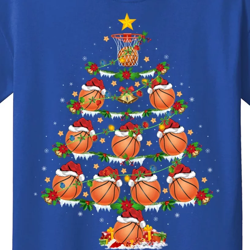 Holiday Xmas Lighting Santa Basketball Christmas Tree Meaningful Gift Kids T-Shirt