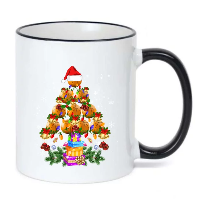 Holiday Xmas Lighting Santa Basketball Christmas Tree Gift Black Color Changing Mug