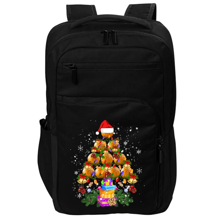 Holiday Xmas Lighting Santa Basketball Christmas Tree Gift Impact Tech Backpack