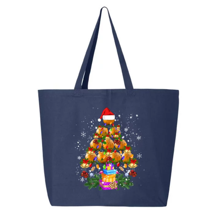 Holiday Xmas Lighting Santa Basketball Christmas Tree Gift 25L Jumbo Tote