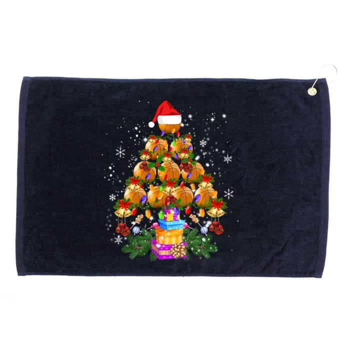 Holiday Xmas Lighting Santa Basketball Christmas Tree Gift Grommeted Golf Towel