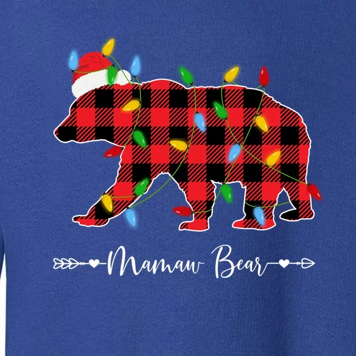 Holiday Xmas Lights Ugly Sweater Santa Hat Mamaw Bear Great Gift Toddler Sweatshirt