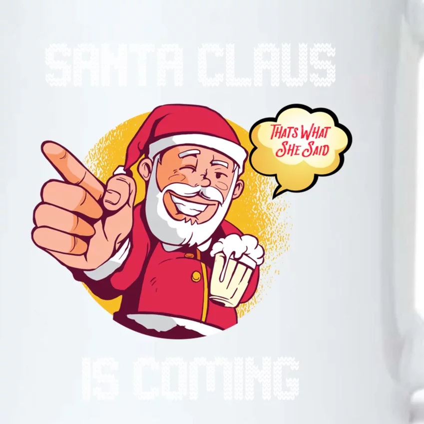 Hilarious Xmas Santa Claus Is Coming Ugly Christmas Gift Black Color Changing Mug