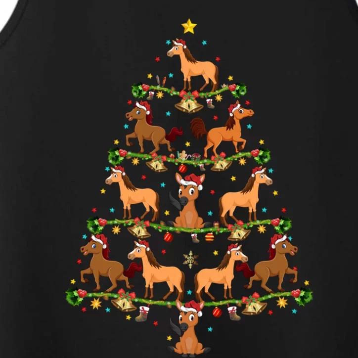 Horse Xmas Tree Lighting Santa Horse Christmas Gift Performance Tank