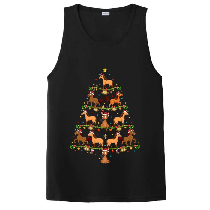 Horse Xmas Tree Lighting Santa Horse Christmas Gift Performance Tank