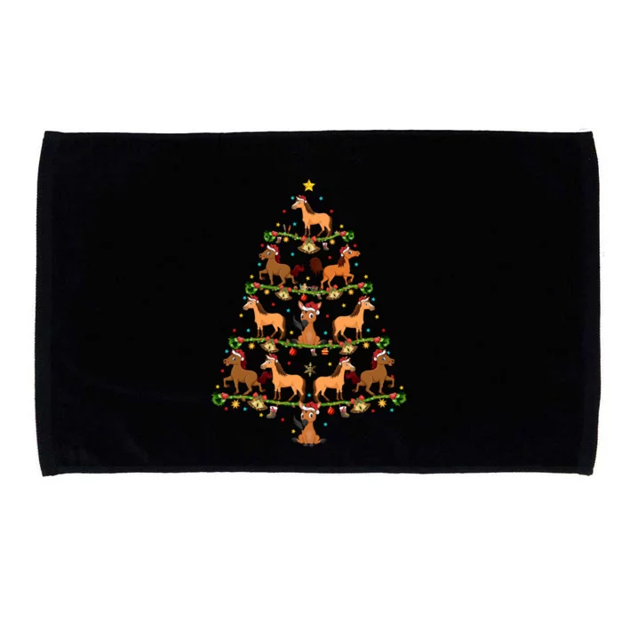 Horse Xmas Tree Lighting Santa Horse Christmas Gift Microfiber Hand Towel