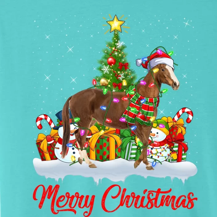 Horse Xmas Tree Lighting Santa Horse Christmas Gift ChromaSoft Performance T-Shirt