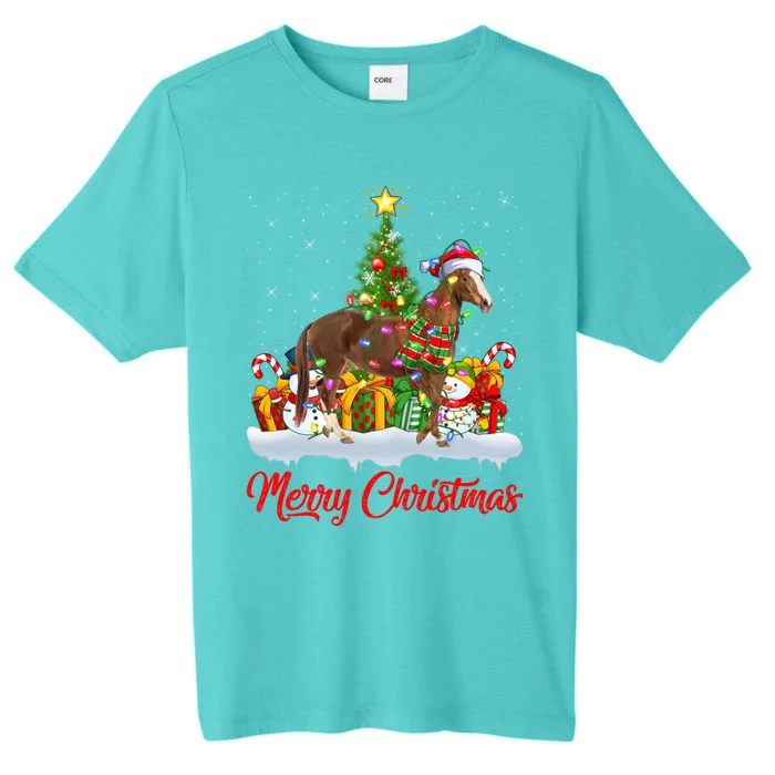 Horse Xmas Tree Lighting Santa Horse Christmas Gift ChromaSoft Performance T-Shirt