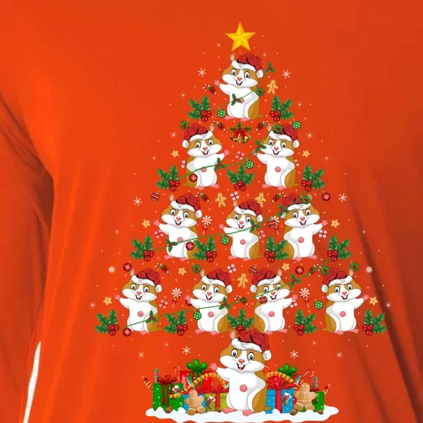 Hamster Xmas Tree Lights Funny Santa Hamster Christmas Cool Gift Cooling Performance Long Sleeve Crew