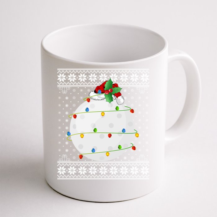 Hockey Xmas Ugly Sweater Santa Lighting Hockey Christmas Meaningful Gift Front & Back Coffee Mug