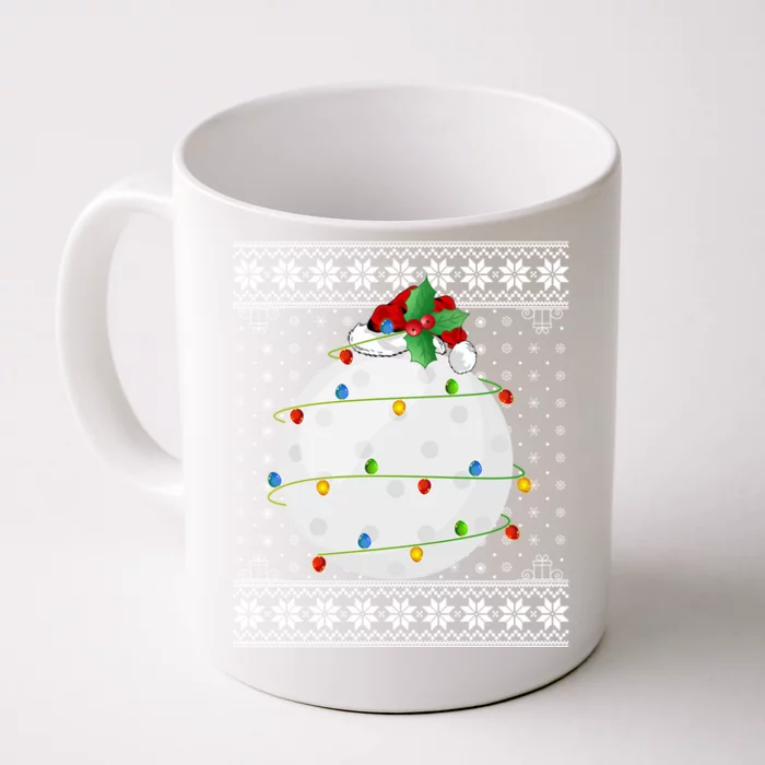 Hockey Xmas Ugly Sweater Santa Lighting Hockey Christmas Meaningful Gift Front & Back Coffee Mug